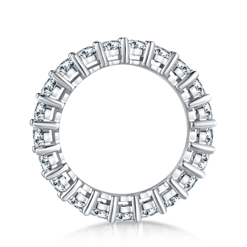 Zhengfang Full Body Ring S925 Silver Plated Platinum Moissanite Diamond Women's Ring 6.6 Carat D-Class